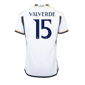 Lacne Muži Futbalové dres Real Madrid Federico Valverde #15 2023-24 Krátky Rukáv - Domáci